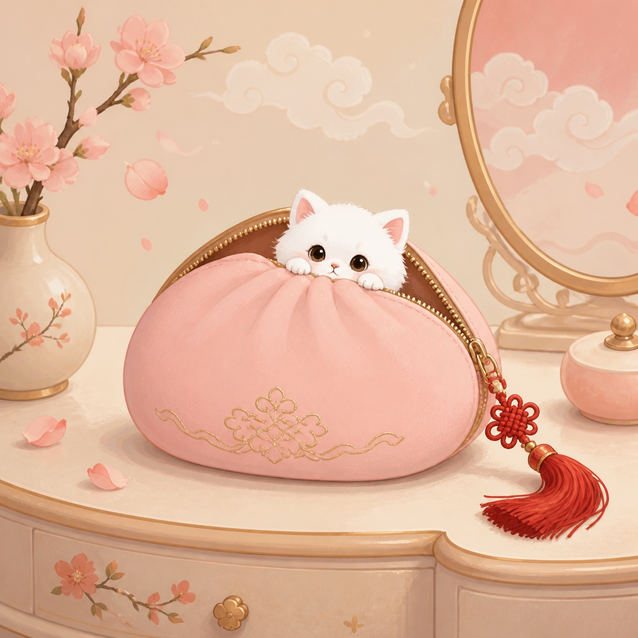 Illustration for Lucky Bao Cat Pouch